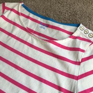 Boden Pink Striped 3/4 Sleeve Dress